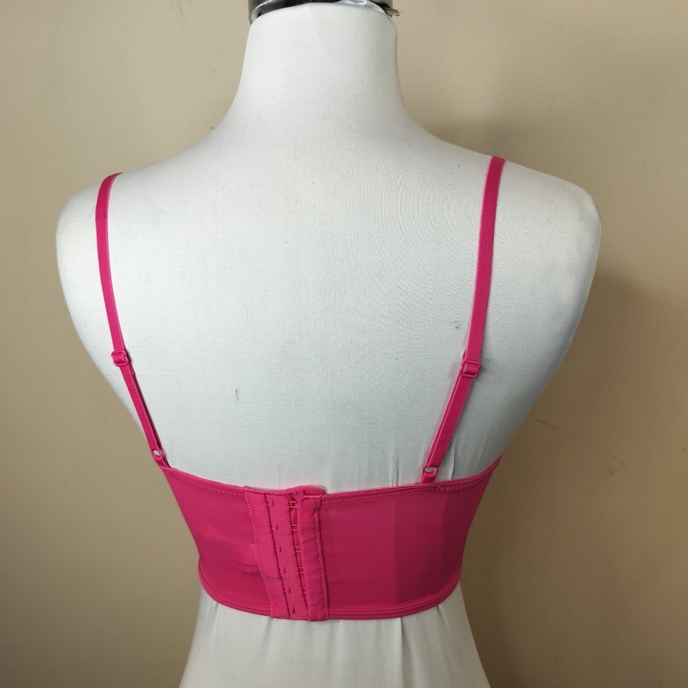 Primark Hot Pink Corset Bra Underwire Cami Y2K Sexy - Picture 6 of 8